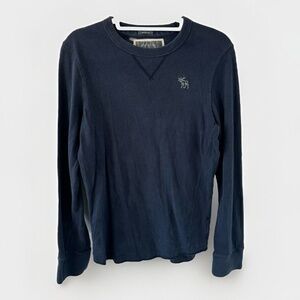 VINTAGE Abercrombie & Fitch Shirt Mens Small Blue Muscle Y2K 90s Thermal Preppy
